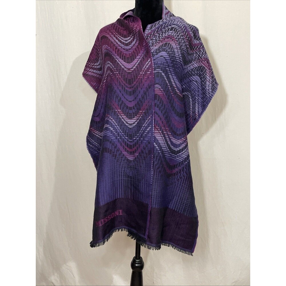 Missoni Purple and Plum Wave-Patterned Shawl Wrap